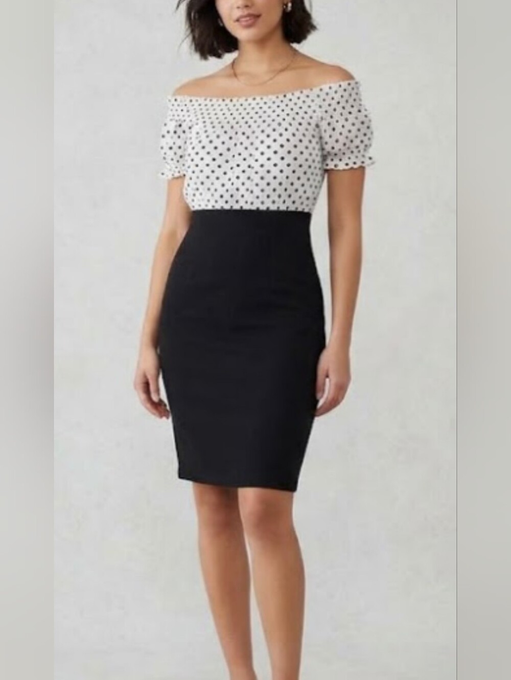 City Triangles Elegant Office-to-Evening Polka Dot Pencil Dress